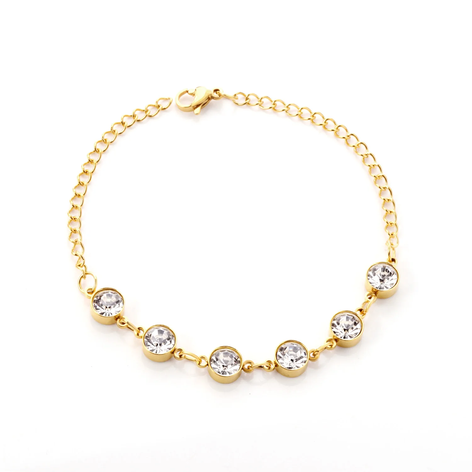 LUXUKISSKIDS золото Цвет браслет 316L нержавеющая сталь femme Фул блестящие с кристаллами