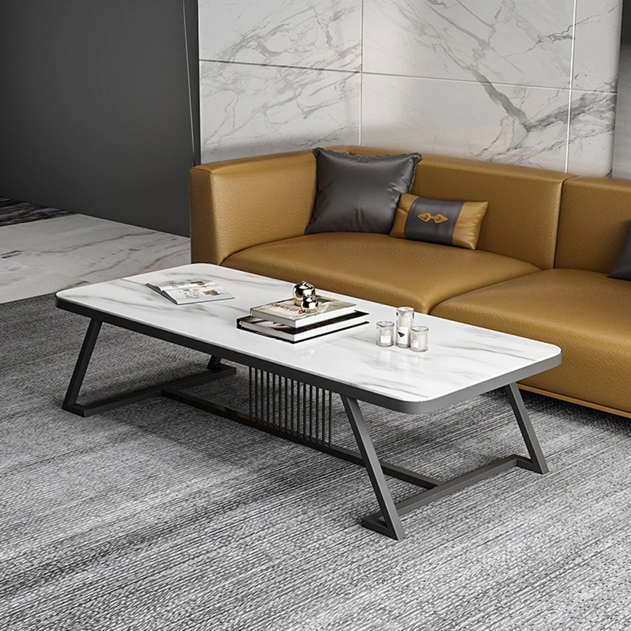 

Italian Minimalist Coffee Table Living Room Marble Luxury Vintage Rectangle Coffee Table Industrial Stolik Kawowy Furniture