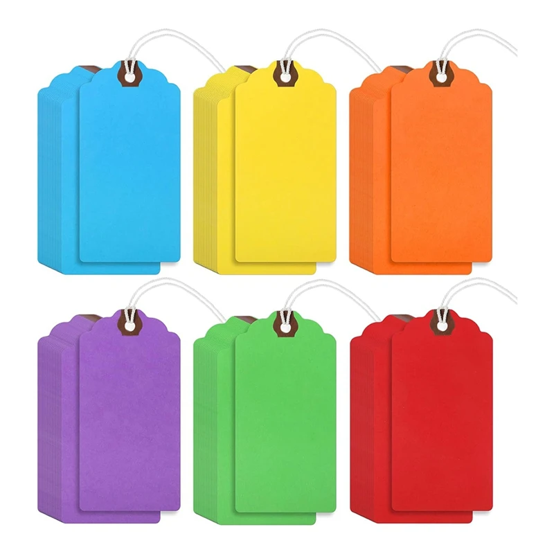240Pcs 4 3/4 X 2 3/8In Manila Labels Shipping Cardboard With String Hanging Reinforced Holes