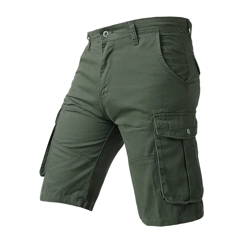 

Men's Summer New Cotton Military Tactical Jogger Loose Shorts Men Work Fashion Casual Short Mens Multi Pockets Cargo Shorts Men