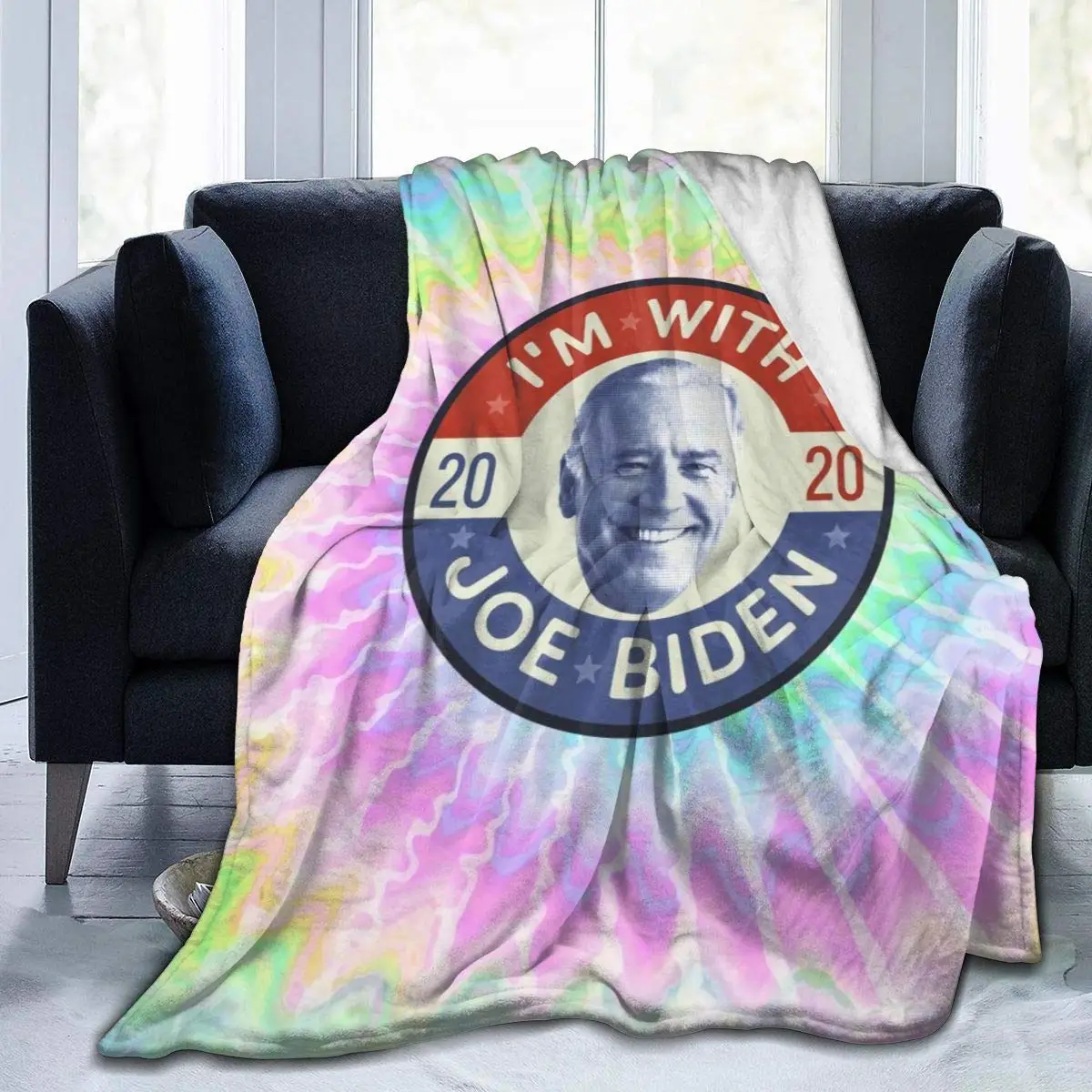 

Kids and Adults Camping Blanket Joe Bi-Den and Tie Dye Decorative Bedspread Throw Blankets All Season for Couch Sofa Bed