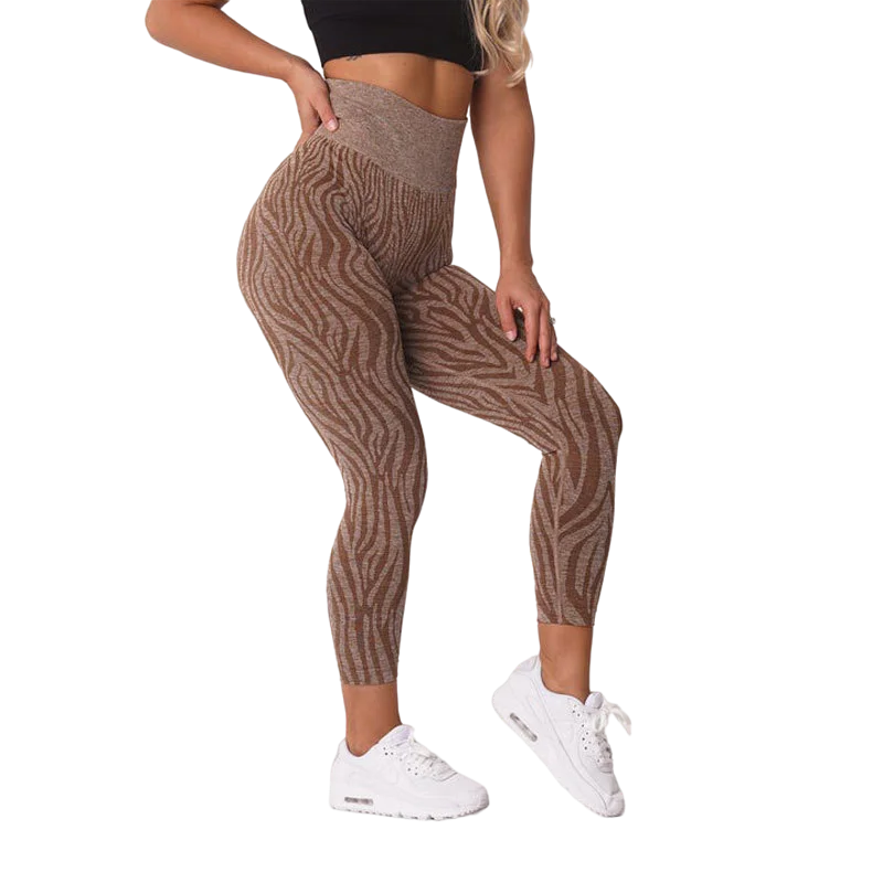 Zebra Pattern Seamless Leggings Women Soft Workout Tights Fitness Outfits Yoga Pants High Waisted Gym Wear Stretch Slim Pants
