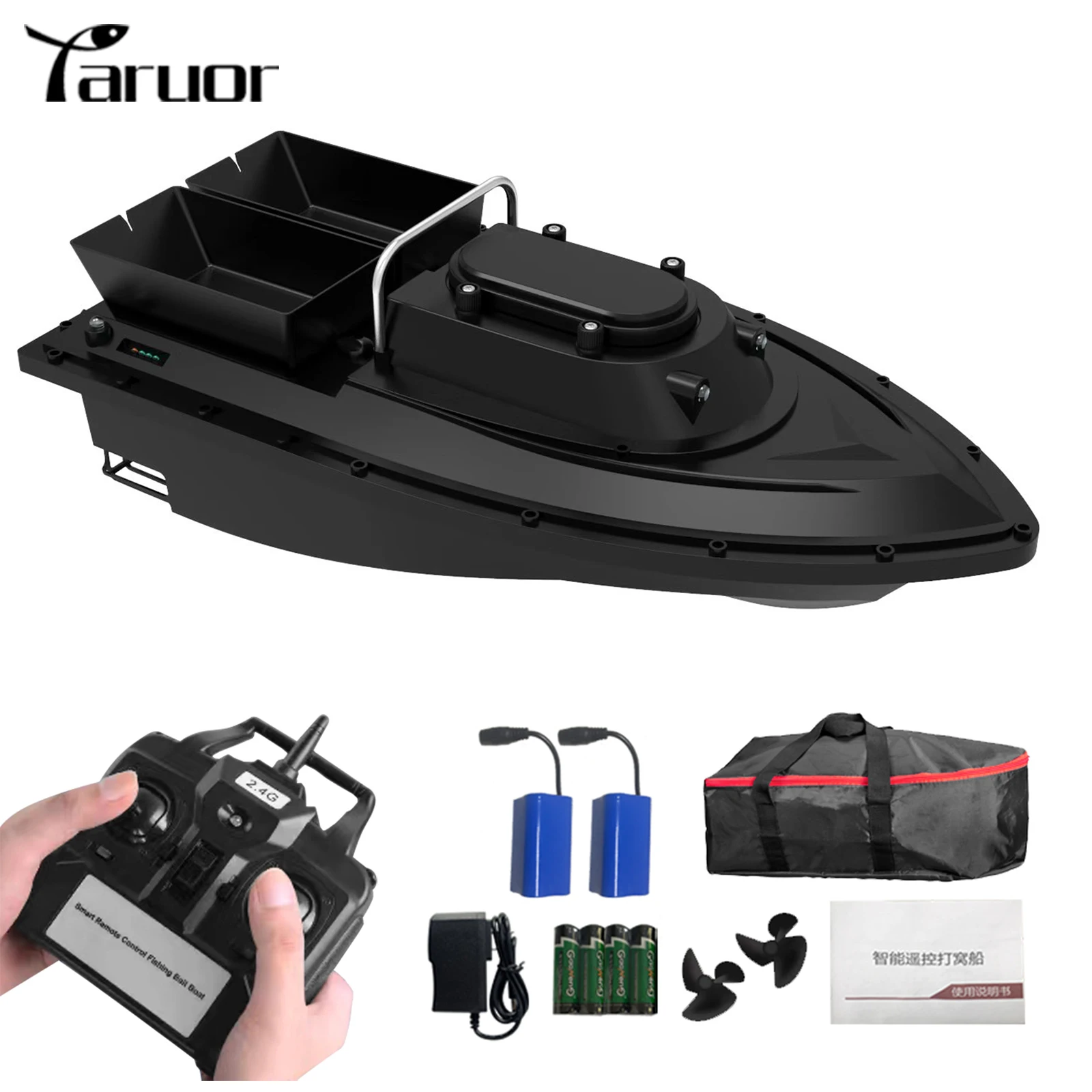 

Smart RC Fishing Bait Boat 400-500M Wireless Remote Control Fishing Feeder Boat Ship with LED Night Lights