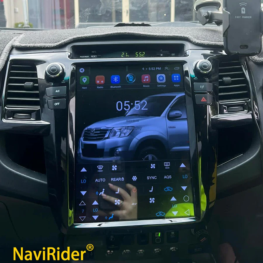 12 1-дюймовый мультимедийный автомобильный видеоплеер с экраном Tesla для Toyota Hilux Revo