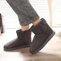 new 2022 style basic short mini winter sheepskin snow boots women natural wool fur lined ankle warm flat shoes boots warm