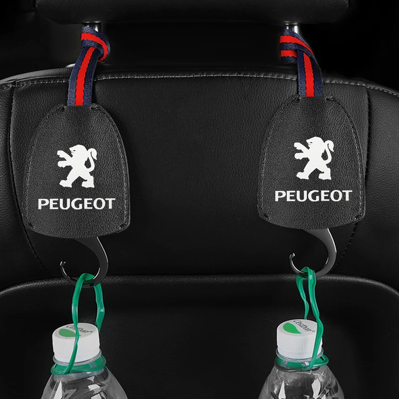 

Leather Car Seat Back Hook Portable Mount Storage Holder Hook-up Accessories For Peugeot 107 108 206 207 301 308 307 407 408 508