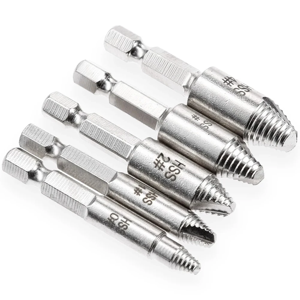 

5 Pcs Screw Extractor Drill Bits Damaged Broken Screw Removal Tools Easy Take Out Demolition Tools Electrical Drill Accessories
