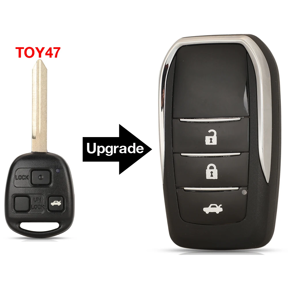 

Jingyuqin модифицированный чехол для дистанционного ключа автомобиля для Toyota Yaris Carina Corolla Avensis, складной флисовый ключ, игрушка47 лезвие