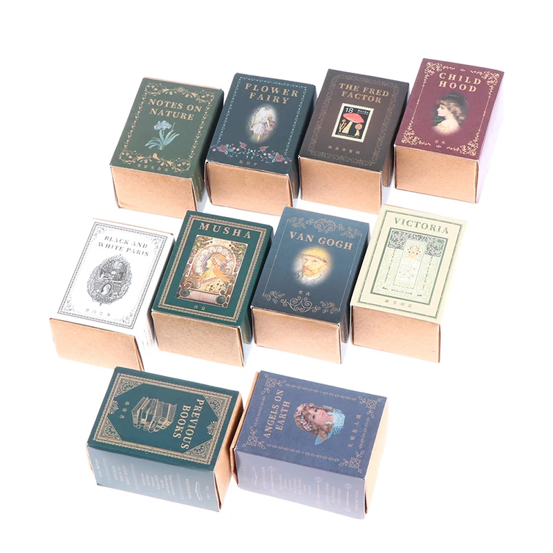 

100pcs/box Vintage Story Kraft Paper Scrapbooking Project DIY Diary Decor Cards