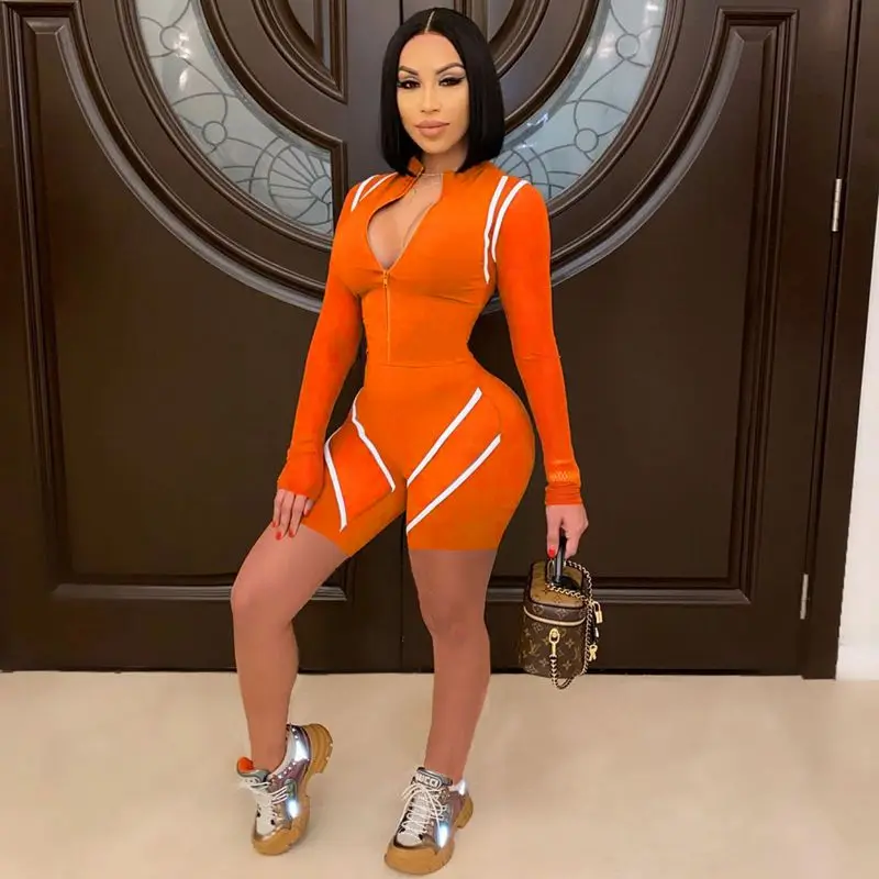 

Summer Clothes Bodycon Rompers Womens Jumpsuit Sexy Print Zipper One Piece Club Outfits Vacation Lounge Streetwear Wholesale