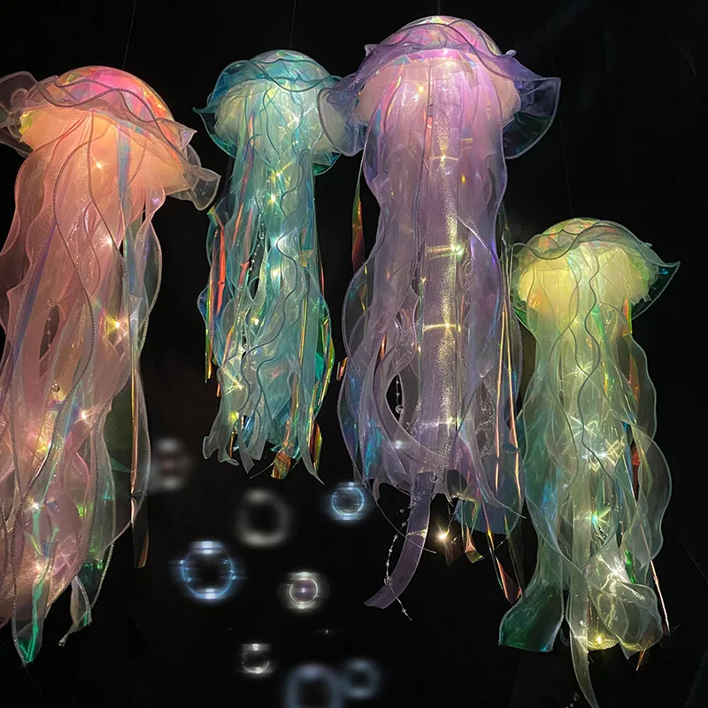 

Color Jellyfish Lamp Portable Lantern Girls Bedroom Atmosphere light The Sea Theme Birthday Party Glowing Creative Decor