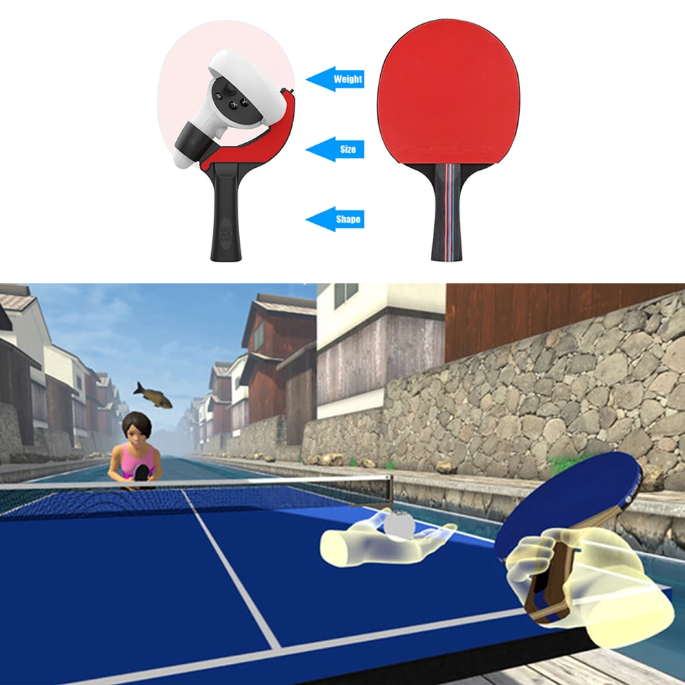 VR Controller Paddles Handle for Oculus Quest 2 Table Tennis Paddle Controllers Playing Table Tennis VR Game Tennis Table