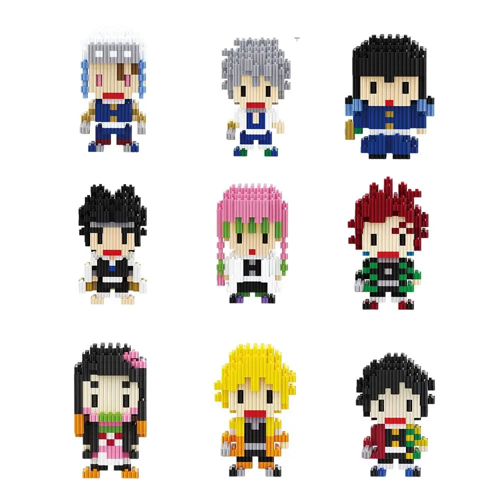 

Anime Demon Slayer Figures Diamond Blocks Building Nezuko Tanjirou Zenitsu Inosuke Mini Connectini Bricks Toys For Children Gift