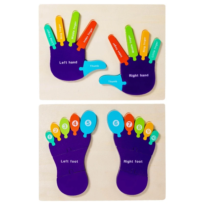 

Детский пазл Q9QB, красочная ладонь/подошва, игрушка-пазл, легкая образовательная детская игрушка Tangram