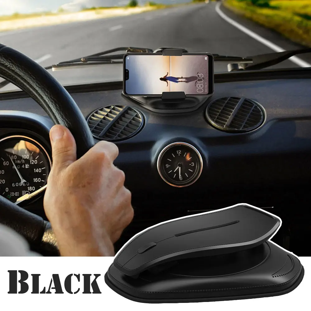 

Car Phone Holder Universal Adjustable 360 Degree Navigation Dashboard In Car Mobile Support Clip Fold Holder Car Phone Kickstand