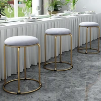 stool living room spare round stool home furniture light luxury creative vanity chair iron upholstered stool leisure bar chair