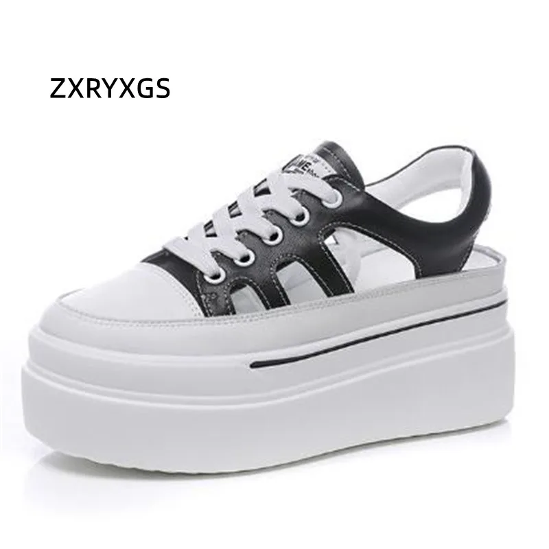 Сандалии женские из натуральной кожи на толстой подошве со шнуровкой |