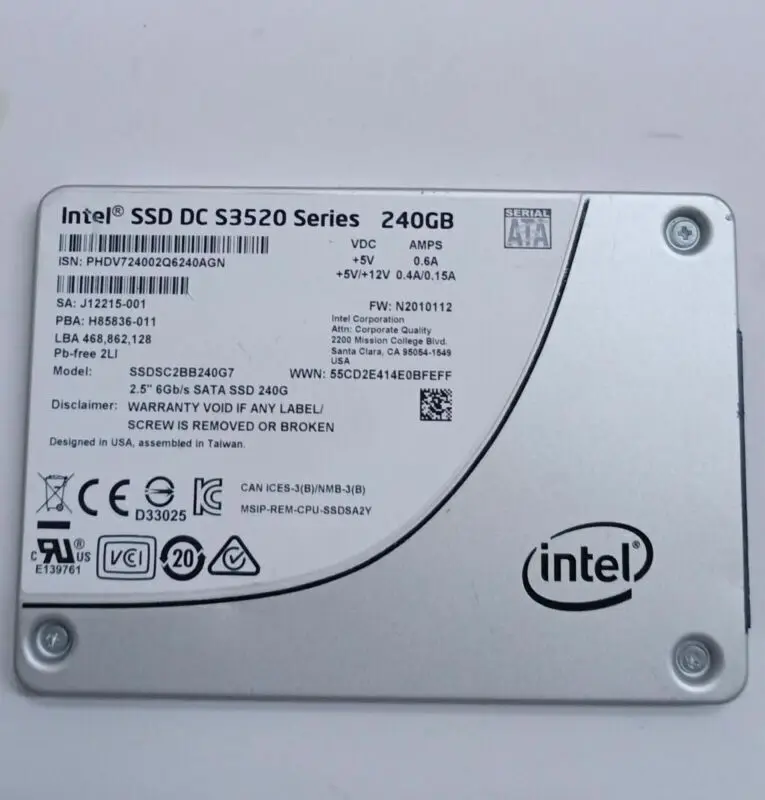 

Intel S3520 1.6TB 1.2TB 960GB 480GB 240GB 150GB SSD Solid State Drive Series SATA S3520 SSDSC2BB240G7