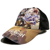 anime genshin impact baseball cap cosplay print sun hat adjustable hat sport props outdoors party gift