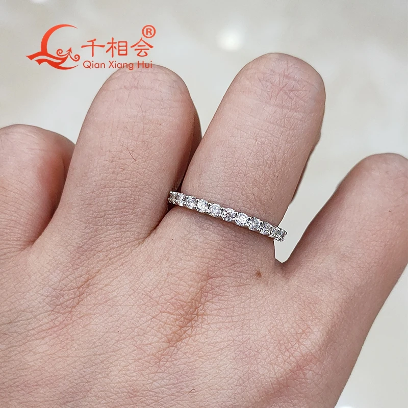 10k 14k 18k gold 2mm round D VS HPHT diamond  Eternity Band Customizable Specifications GEMIDJewelry Rings Engagement