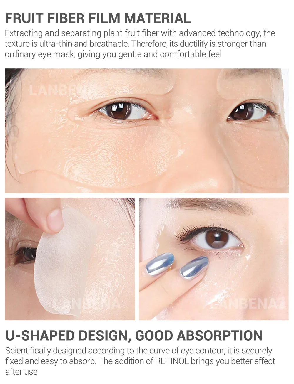 60 шт. увлажняющие патчи для области вокруг глаз с гиалуроновой кислотой