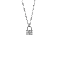 925 sterling silver flash diamond lock necklace female simple niche design advanced clavicle chain pendant temperament gift