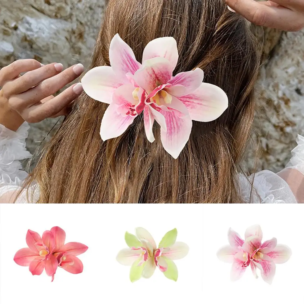 Новая заколка для волос с имитацией орхидеи модная богемная челка боковым