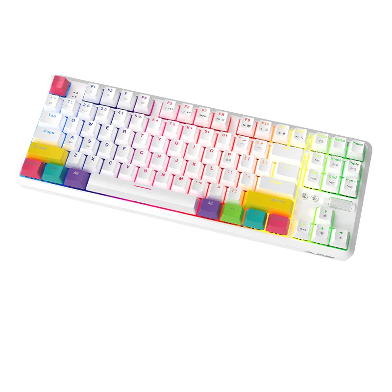 

AJAZZ 87-key Hot-swappable Wireless Gaming Keyboard BT Wired Dual-mode RGB Backlight Switch Programmable Mechanical Keyboard