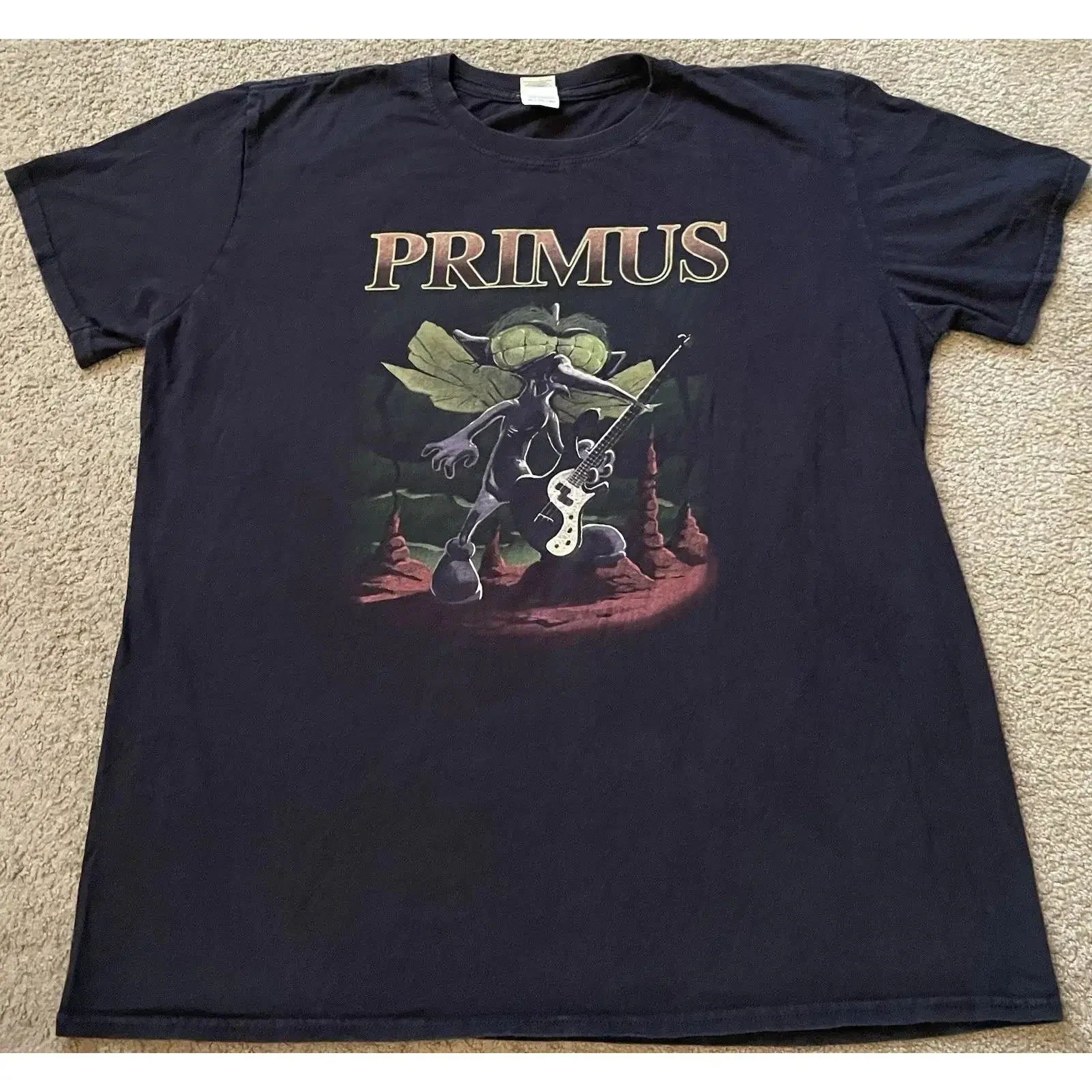 Фото Футболка Les Claypool Primus Band 2017 Summer Tour, размеры от S до 5XL, CL225, винтажная, с эффектом потертости, дышащая, с графическим принтом, повседневная, унисекс, стильная.