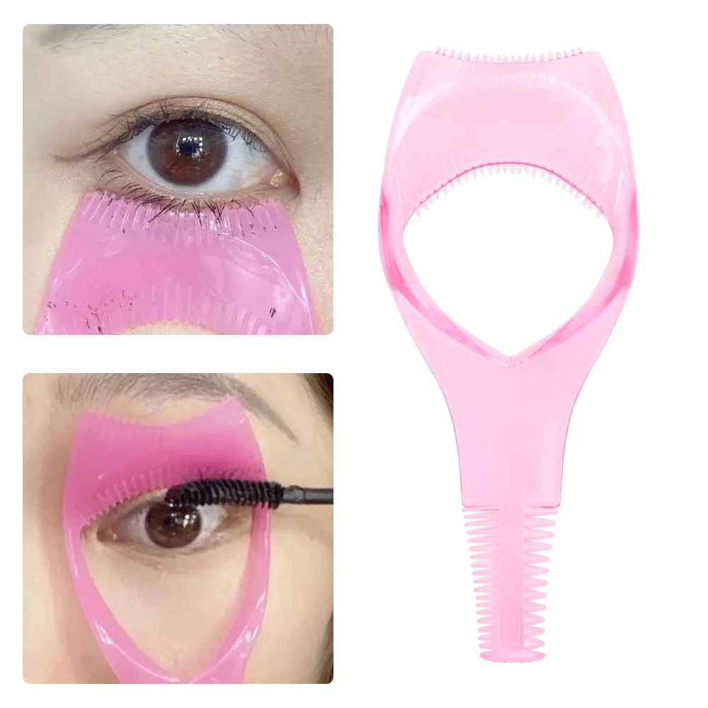 

3 In 1 Eyelash Brush Curling Mascara Applicator Guide Guard Comb Card Multifunction Eye Eyelash Brush Beauty Aid Makeup Tool