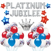44pcsset 70th queens platinum jubilee party supplies 2022 queens jubilee decorations set union jack party balloon banner set