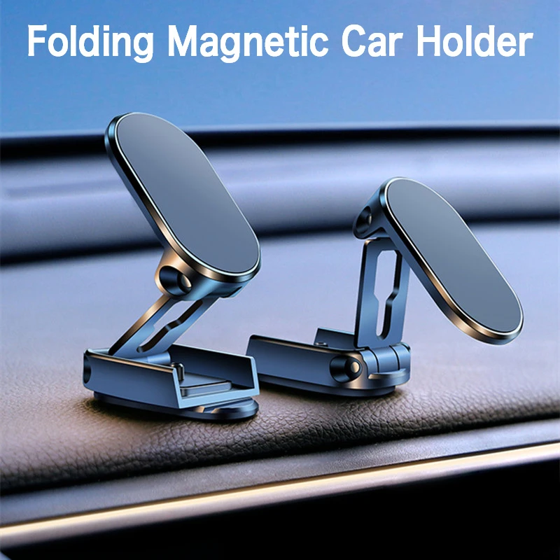 

Metal Magnetic Car Phone Holder Rotatable Folding Magnet Support GPS Foldable Phone Bracket in Car For iPhone Samsung Huawei
