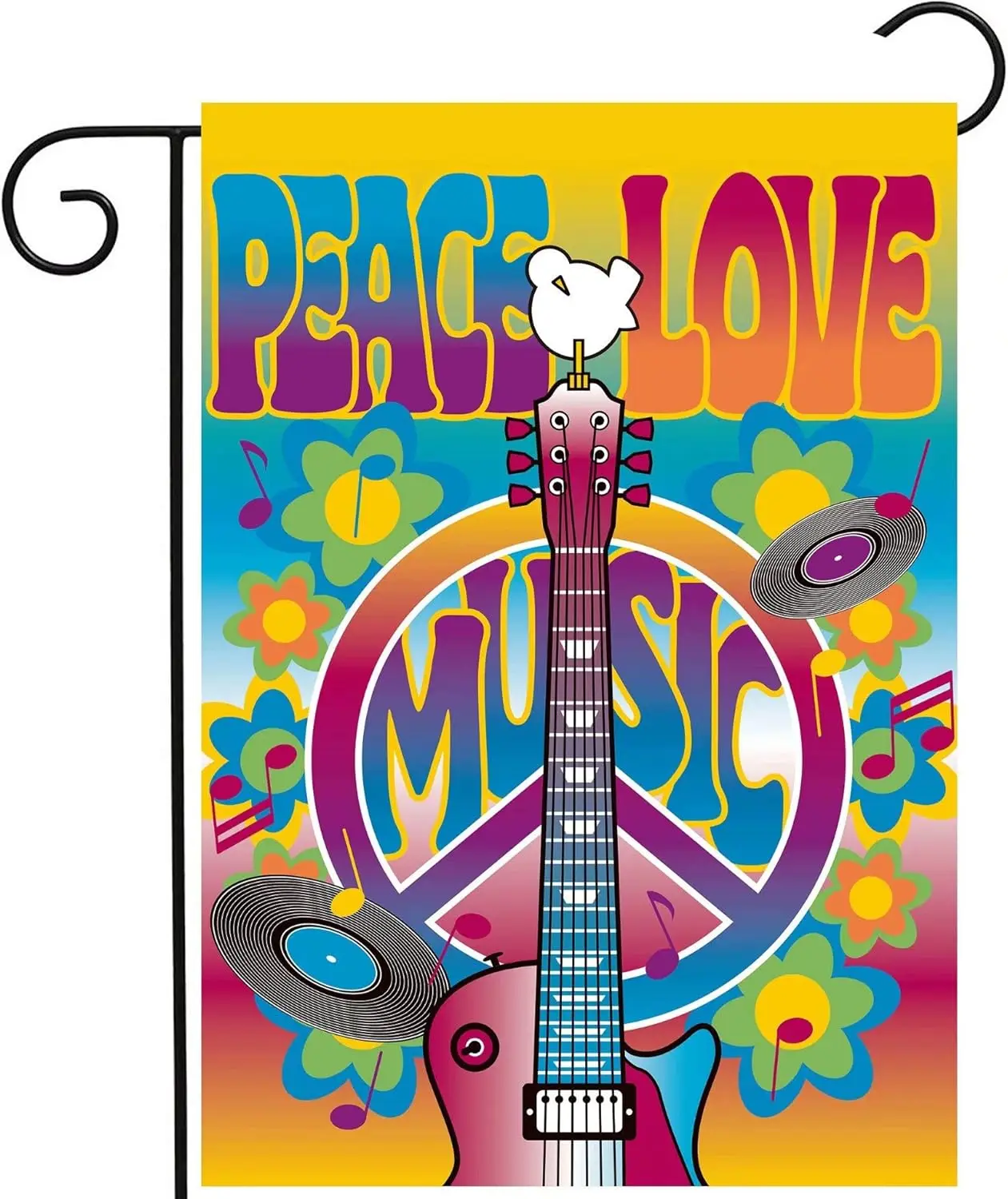 Мир любовь ярмарка голубь музыка и искусство сад женский 12x18 дюймов двусторонний