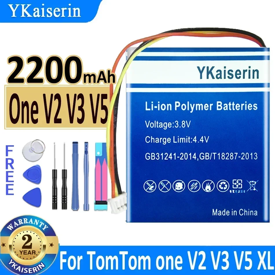 YKaiserin 2200 мАч для TomTom One V2 V3 V5 XL Europe Dach TML Rider IQ Routes S4L 2nd 4K0 Сменный аккумулятор