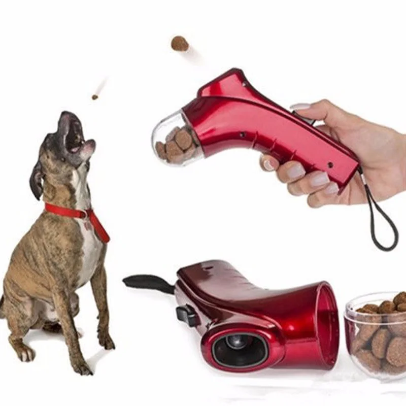 

Pet Food Catapult Dog Cat Snack Launcher Interactive Toy Dog Feed Trainer
