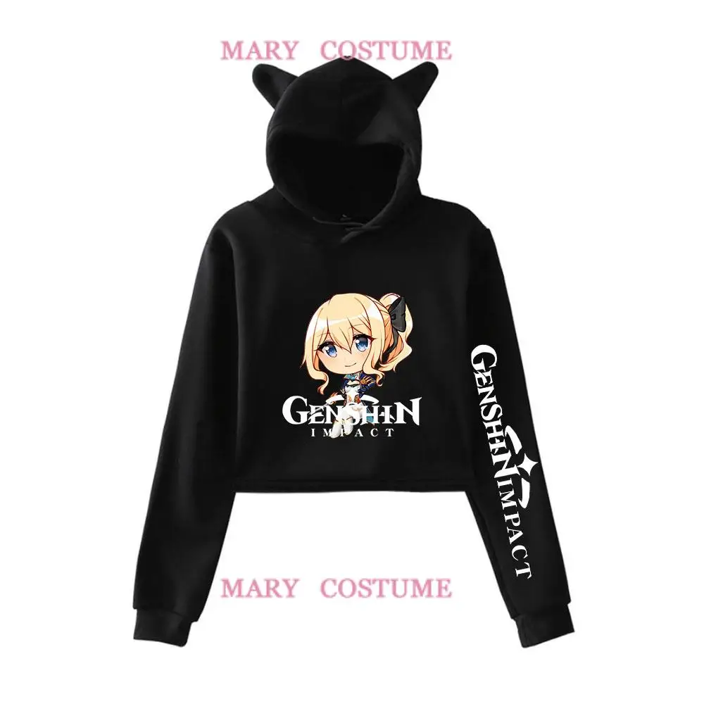 

Женская рубашка Genshin Impact qin Merch, пуловер в виде кошки для девочек, кавайная рубашка Harajuku Tracksui