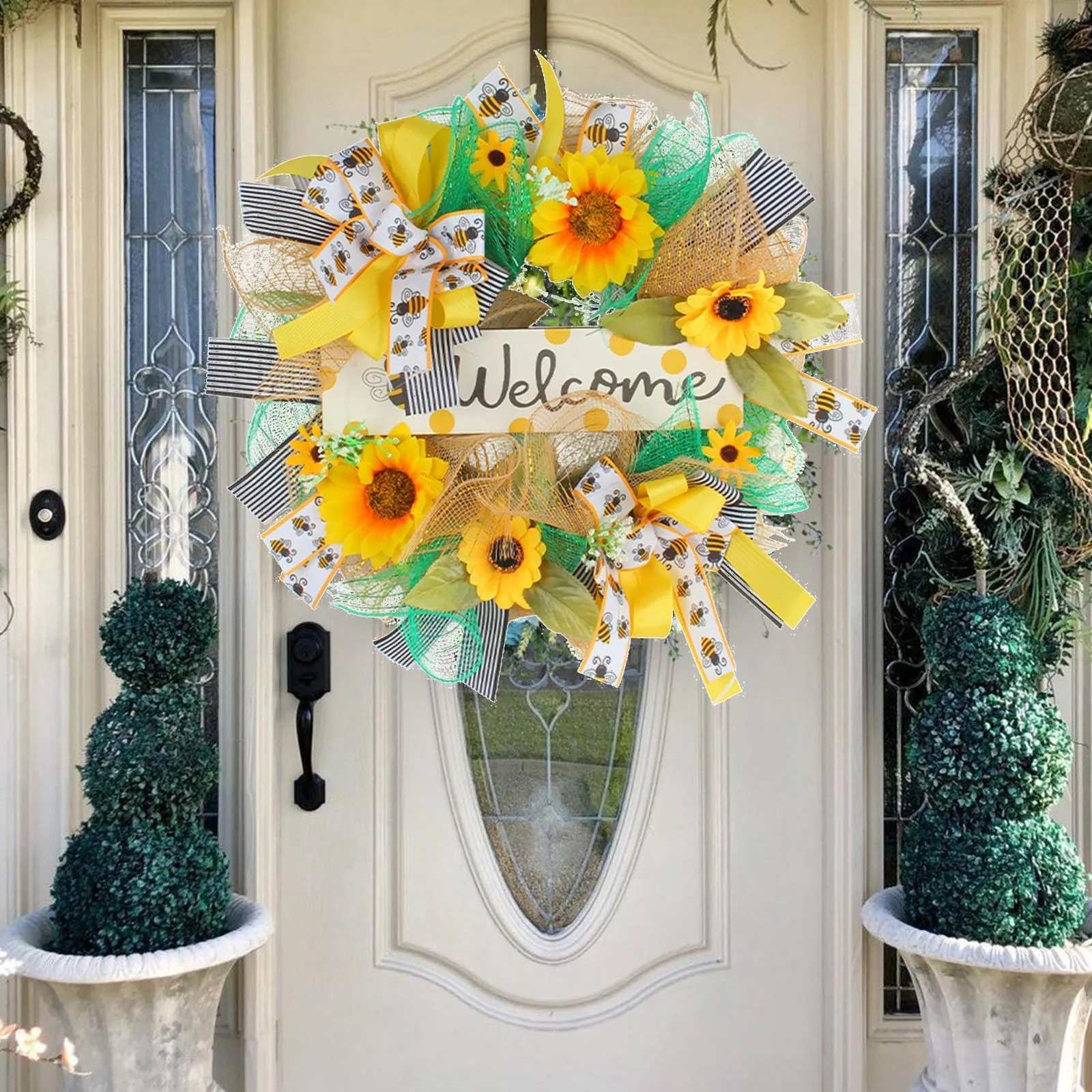 

Bee Festival Silk Scarf Garland Pendant Home Wreath Decoration