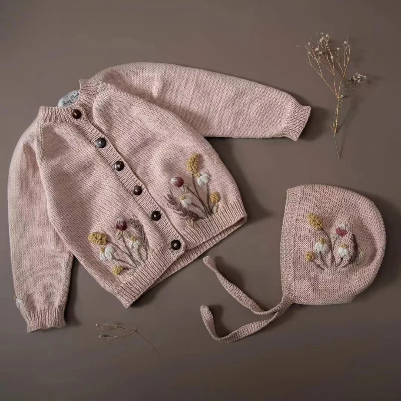 

New Autumn Toddler Cardigan Embroidery Cotton Soft Baby Boys Knit Tops Kids Sweater Shirley Bredal Brand Girls Winter Clothes