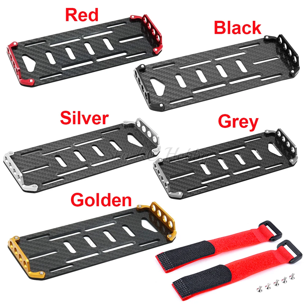 Aluminum Alloy Battery Mounting Plate Tray Battery Holder for 1/10 Scale RC Crawler Car Axial SCX10 90046 CC01 F350 D90 RC4WD