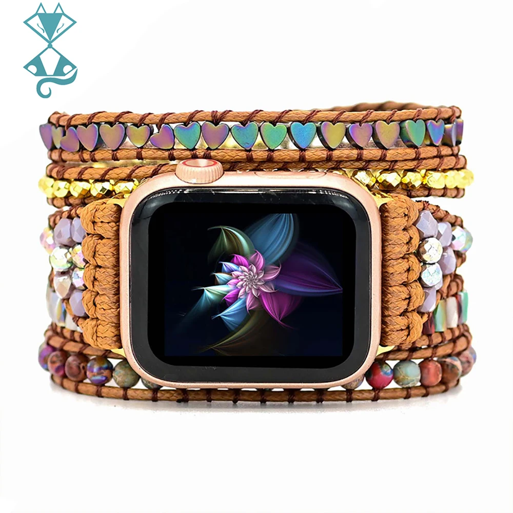 

Stone Strap For Apple Watch band 40mm 44mm 45mm 41mm 38mm 42mm 44 mm Bohemia Watchband Bracelet for iWatch 3 4 5 6 se 7 Band
