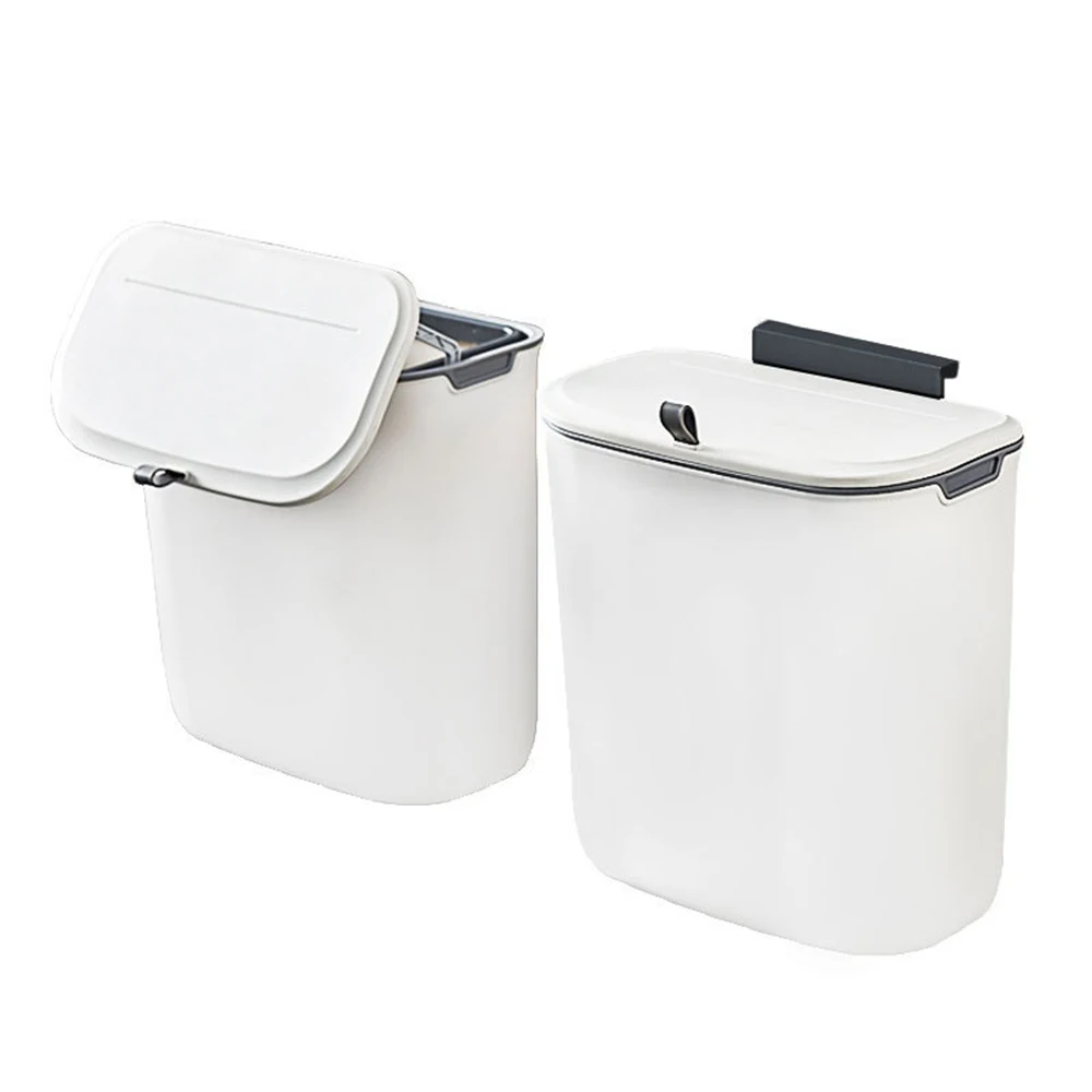 

Wall Mounted Trash Can Kitchen Waste Bin Hanging Dustbin Garbage Basket Recycle Rubbish Bin for Kitchen Bathroom Trashcan 7L 9L