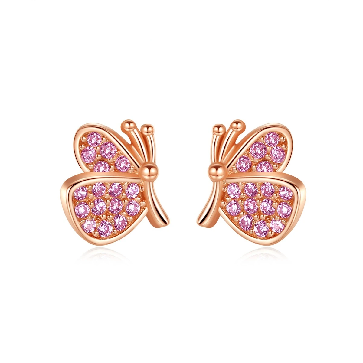 

S925 silver ear nail female fashion butterfly Zircon Earrings female earrings wholesale