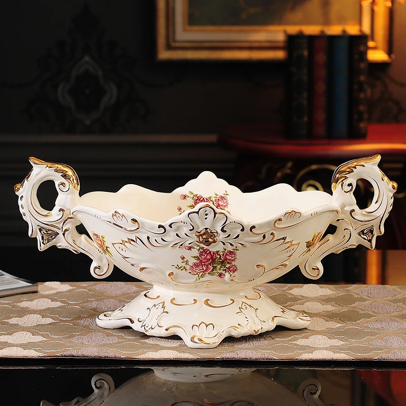 

European Fruit Plate Living Room Luxury Creative Dried Fruit and Candy Tray Dessert Dish Home Decoration for Dessert Snack Plate