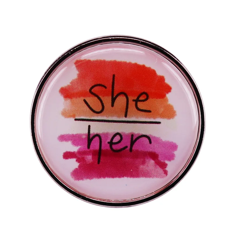 

She/she Is Synonymous with Rainbow LGBT Jewelry Pin Fashionable Creative Cartoon Brooch Lovely Enamel Badge Clothing Accessories