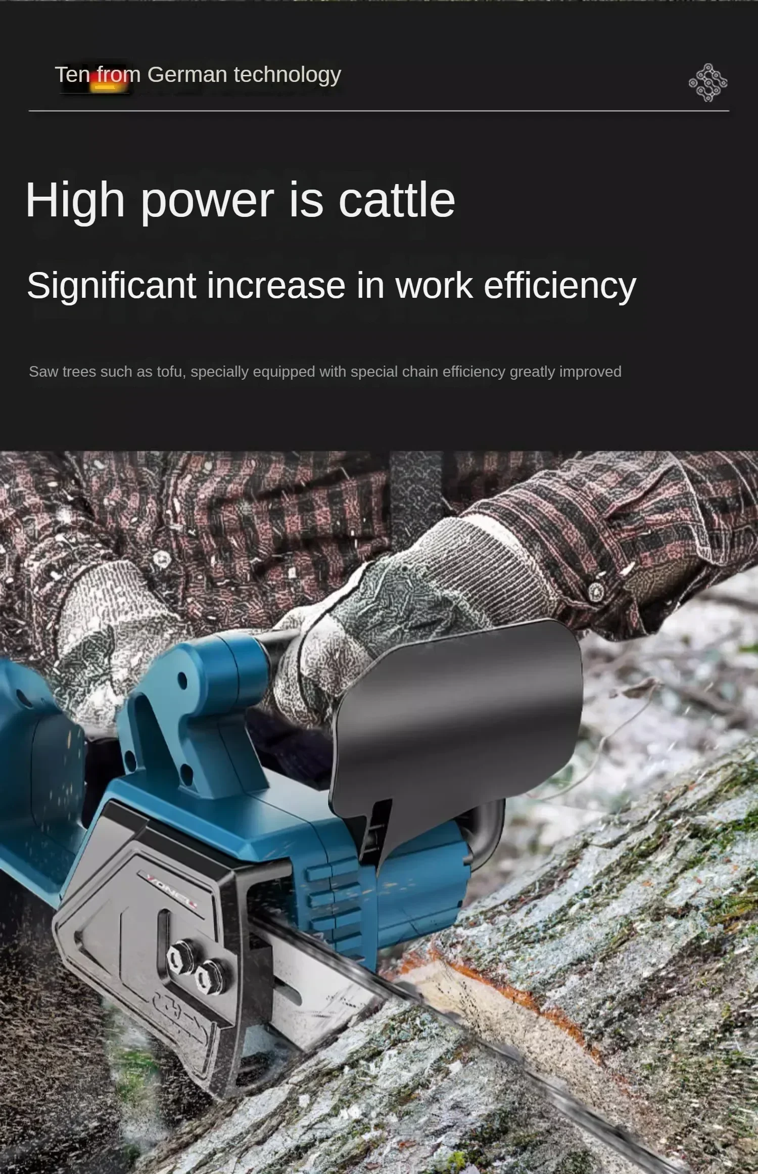 Беспроводная бесщеточная бензопила с мотором ручная электрическая литий-ионная