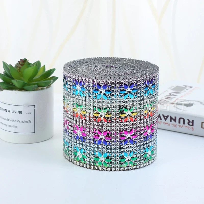 1 ярд овальные Красочные Бриллиантовые сетчатые ленты разразразы рулонная лента