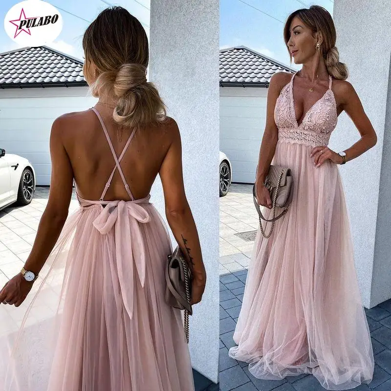 

2022 Spring Summer Women Fish Tail Long Dresses Lady Halter Backless Dresses Sleeveless Evening Party Dress Vestidos De Fiesta
