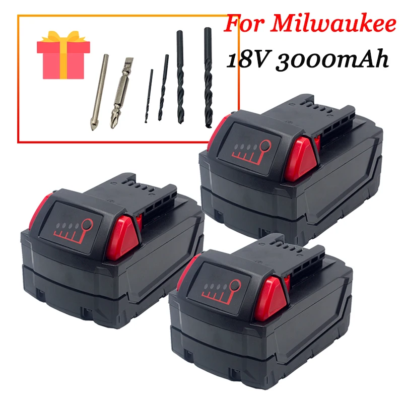 

Для Milwaukee 18V 3000mAh 18650 перезаряжаемая литиевая батарея с BMS M18 48-11-1815 48-11-1850 2646-20 2642-21CT высокое качество