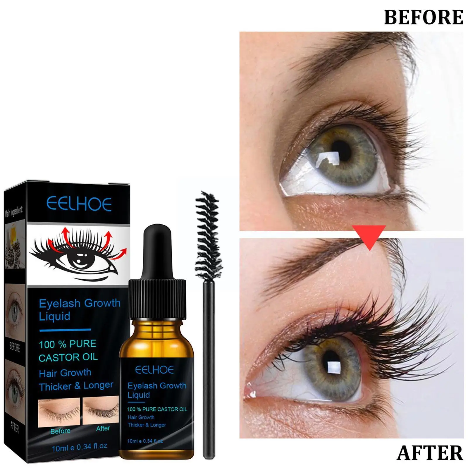 

Natural Castor Oil Eyelash Growth Treatment Eyebrow Liquid Eyelash Oil Enhancer Makeup Growth Essential Serum Liquid Rapid