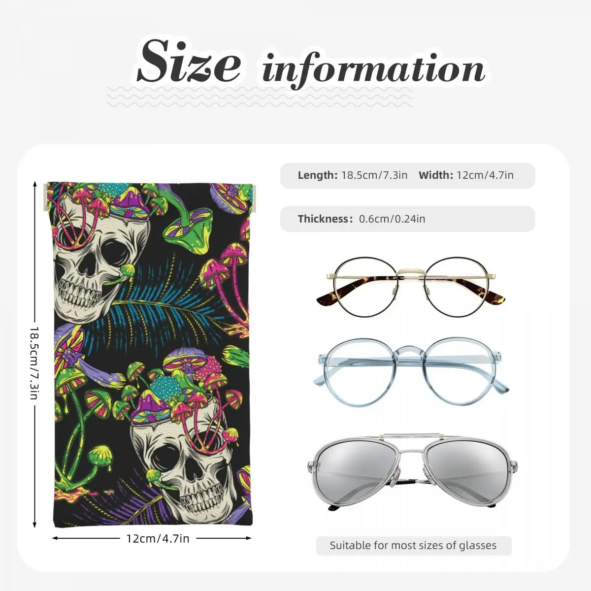 Футляр для солнцезащитных очков сумасшедший череп волшебные грибы хиппи футляр